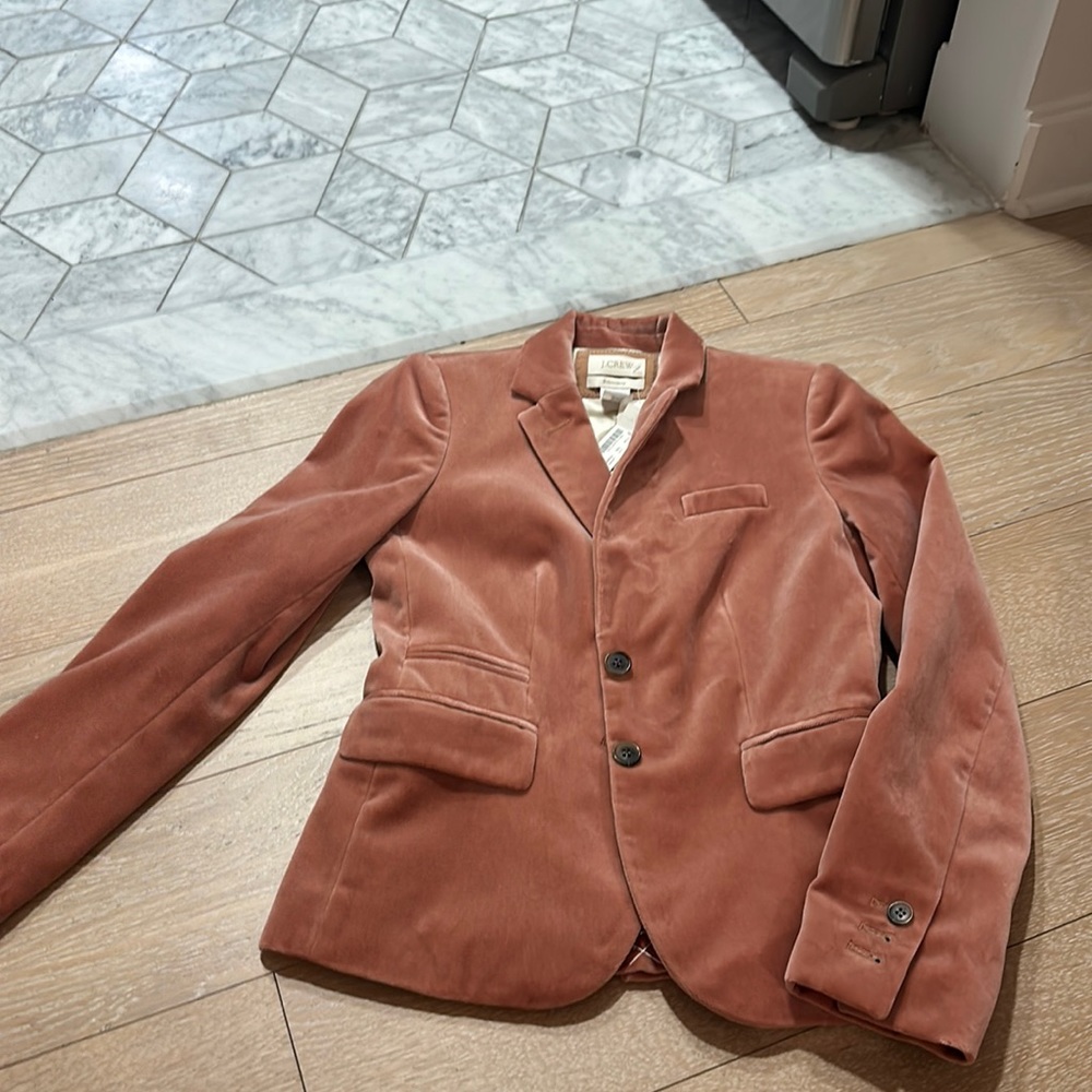 NWT jcrew velvet schoolboy blazer